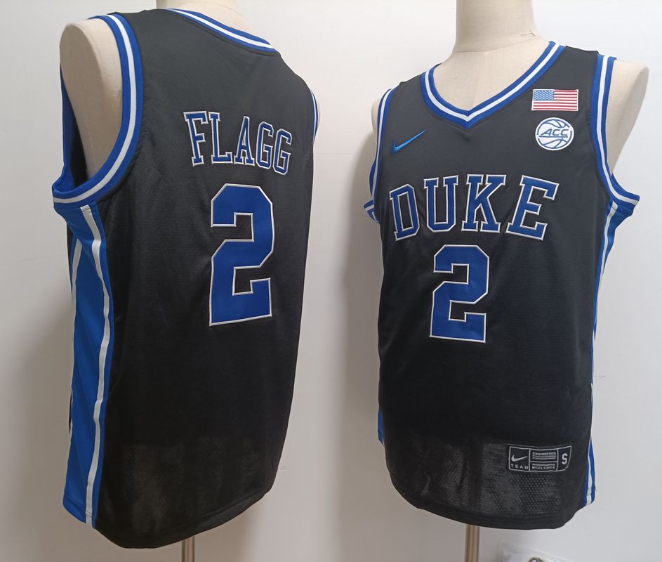 Men Duke Blue Devils #2 Flagg Black Nike 2025 NCAA Jersey->ncaa teams->NCAA Jersey